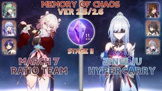 E6 Hunt March 7 Ratio Team & E0 Jingliu Hypercarry Memory of Chaos 11 Honkai Star Rail 2.6