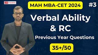 MAH MBA CET24| DAY 3| VARC AND ENGLISH  PYQ | SCORE 35+  |By NITESH Sir