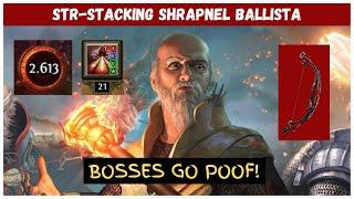 STR-Stacking Shrapnel Ballista Hierophant - 20+ Totems Deleting Bosses, Full 3.16 Build Guide