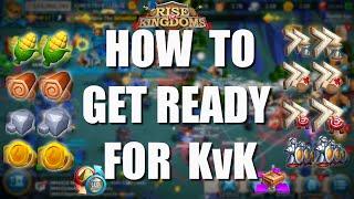 How to get ready your account for KvK with resources, speed ups, boosts, troops, equipment in RoK