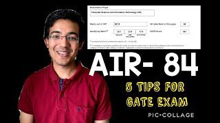 5 TIPS TO GET AIR UNDER 100 IN GATE CSE! AIR-84  #GATE #GATE2021TOPPER #GATE2021RESULT