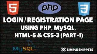 Login and Registration page in PHP and MySQL - Part 1