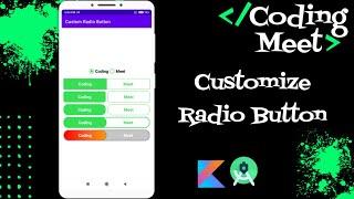 How to Customize Radio Button in Android Studio Kotlin