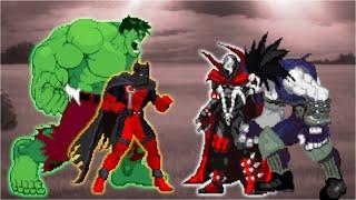 Immortal War Deadpool & Hulk Vs Spawn & Lobo | DC VS MARVEL MUGEN