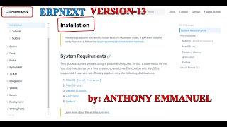 ERPNExt Installation version13