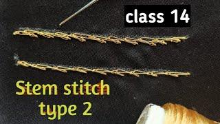 Class 14 : Maggam work// Aari work class 14 // How to stitch stem stitch on maggam work