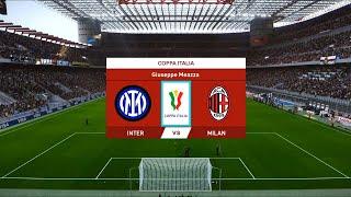 Inter Milan vs AC Milan | Giuseppe Meazza Stadium | 2021-22 Coppa Italia | PES 2021