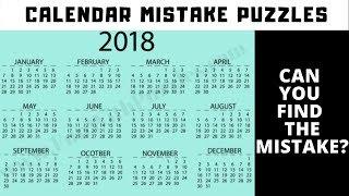 Calendar Mistake Finding #puzzles | Can You Find the Mistake?