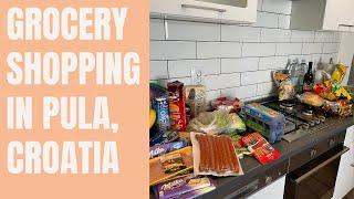 Grocery Shopping In PULA, CROATIA #budgettravel #pula