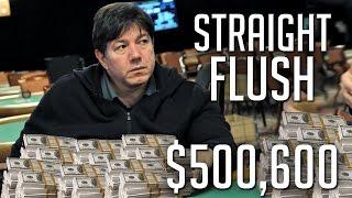 $500,600 Pot With A STRAIGHT FLUSH! Can He Get Paid Off By A Set?