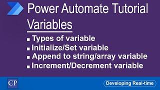 Power automate tutorial Variables in power automate flow | Initialize variable | append variable