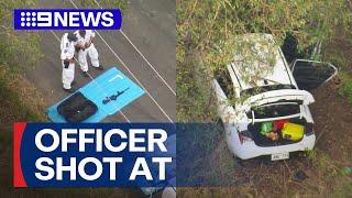 Police officer and dog shot at during pursuit in Sydney | 9 News Australia