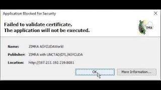 How to fix Failed to validate certificate, Cannot run Application.