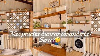 ELA FEZ MUDANÇAS SIMPLES E DECORAÇÃO NOVA NA LAVANDERIA E FICOU LINDA