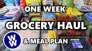 One Week Grocery Haul PLUS FAMILY FRIENDLY WW Meal Plan Menu! Weight Watchers  Points Included!