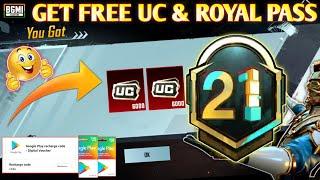 HOW TO GET FREE UC IN BGMI | GET FREE M21 RP IN BGMI | FREE ROYAL PASS IN BGMI | GET 6000 UC FREE 