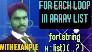 ArrayList Using ForEach Loop || core Java Programming