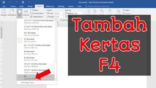 Cara Menambahkan Kertas F4 Di Word Atau Excel