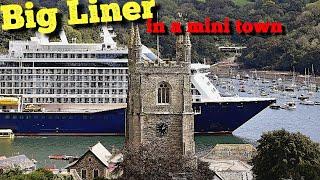 Huge cruise ship docks in tiny Cornish port town of Fowey