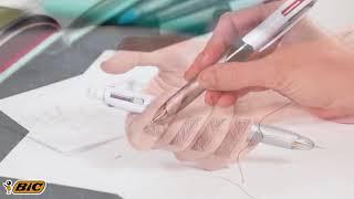 Using BIC 4 Colors 3+1 ballpoint pen and mechanical pencil - 2018 video