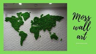 Moss Wall art. How to make Map of the world out of moss