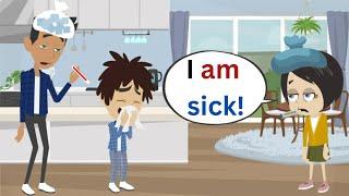 Lisa has the FLU ... | Basic English conversation | Learn English | Like English