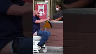 Motorized Toilet at the Drive Thru Prank!  Fart 2!  #shorts