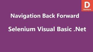 Selenium Visual Basic .Net Navigation Back Forward