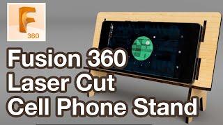 Laser Cut Cell Phone Stand in Fusion 360 with Cutting Kerf automatically Added to DXF File
