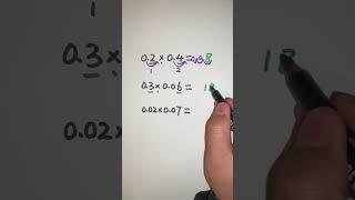 Decimal tricks: multiplying decimals #decimal #decimals #mathtricks #mathstricks #shorts