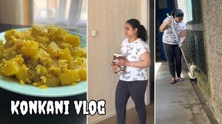 Ordinary Daily Afternoon Life - Cooking Raw Papaya & Cleaning@Goanmominuk#konkanivlog #goanlife