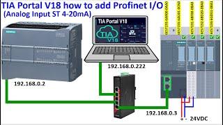 How to configure Profinet I/O ET200SP with PLC S7-1200 via TIA Portal V18 (Analog input module)