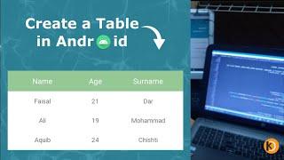 How to Create Table In Android