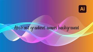 How to create abstract gradient waves background with blend tool  | Adobe Illustrator tutorial