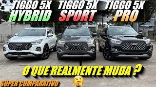 COMPARATIVO TIGGO 5X SPORT 2025 vs TIGGO 5X PRO 2025 vs TIGGO 5X PRO HYBRID 2025. O que muda?