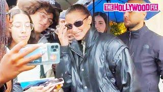 Bella Hadid Signs Autographs & Takes Pics With A Mob Of Fans Waiting Outside Her Hotel In Paris, FR