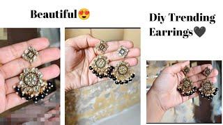 Diy Trending Earrings| handmade earrings| Full tutorial| Diy Craft With Ruby