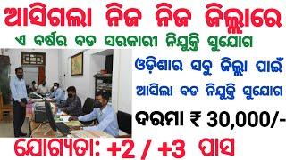 Big vacancy| Odisha nijukti khabar today|Odisha govt jobs 2021| 12th pass jobs in odisha| Odisha job