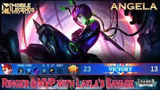 MVP and RINGER Angela with Layla's SAVAGE!!! | ANGELA AND LAYLA COMBO GAMEPLAY | MLBB