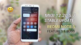 Redmi Note 5 MIUI 12.20.5.7 Stable Update | Battery, Bugs, Some New Features Unlocked