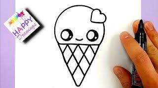 HOW TO DRAW A CUTE ICE CREAM WITH A LOVE HEART CUTE AND EASY - BY Rizzo Chris