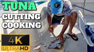 TUNA CUTTING & COOKING ON A FISHING BOAT - TENERIFE - SPAIN - 4K - 2024