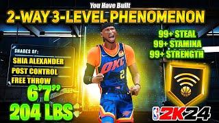 The MOST TOXIC ‘2-WAY 3-LEVEL PHENOMENON ’ Build To Make For NBA 2K24… BEST ALL AROUND RARE BUILD