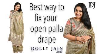 How to : Perfect Open Pallu Saree Draping | Dolly Jain खुला पल्लू Saree Draping for beginners