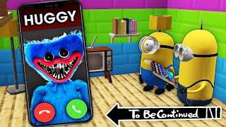 MINIONS CALL TO HUGGY WUGGY AT 3:00 AM in MINECRAFT - Gameplay Poppy Playtime