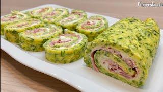 DELICIOUS ZUCCHINI ROLL - Stuffed omelette roll baked WITHOUT FRYING easy recipe