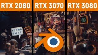 BLENDER Test - RTX 2080 vs 3070 vs 3080 (Blender 2.90.1)