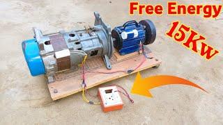 Free Energy Generator 220V | From 1kw Alternator And Water Pump Motor Some Other Parts