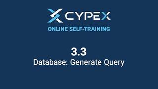 3.3 CYPEX Database Section - Generate a Query | CYBERTEC PostgreSQL Rapid App Dev