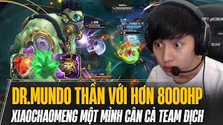 Xiaochaomeng and Dr. Mundo: 8K health, 2K damage/min, catches whole enemy team.